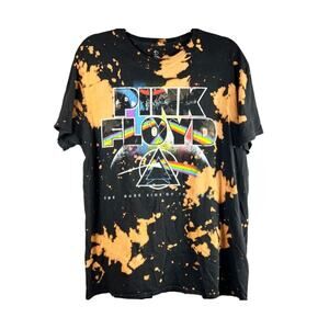 Pink Floyd Dark Side Of The Moon Bleach Splatter Graphic T Shirt Size L